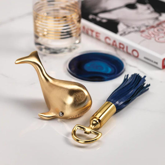 Blue Royal Leather Tassel Bottle Opener