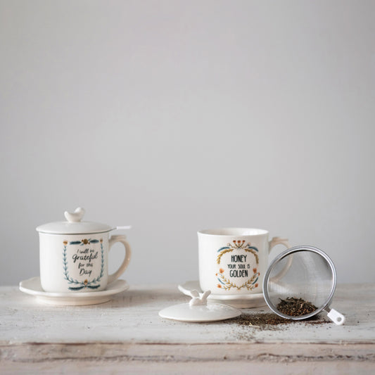 Stoneware cup With Lid