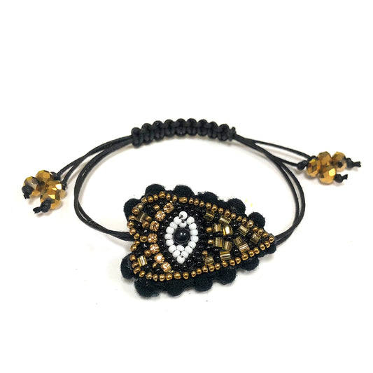 Friendship Bracelet Black & Gold