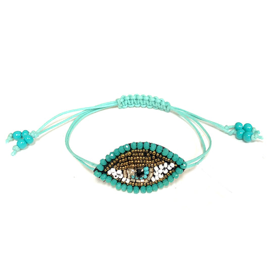 Friendship Bracelet Eye Light Blue