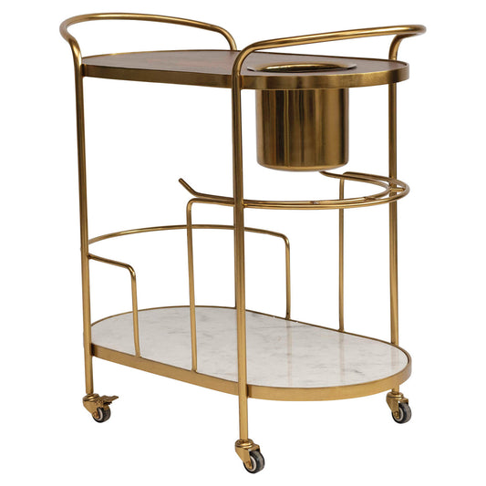 Metal 2-Tier Bar Cart on Caster